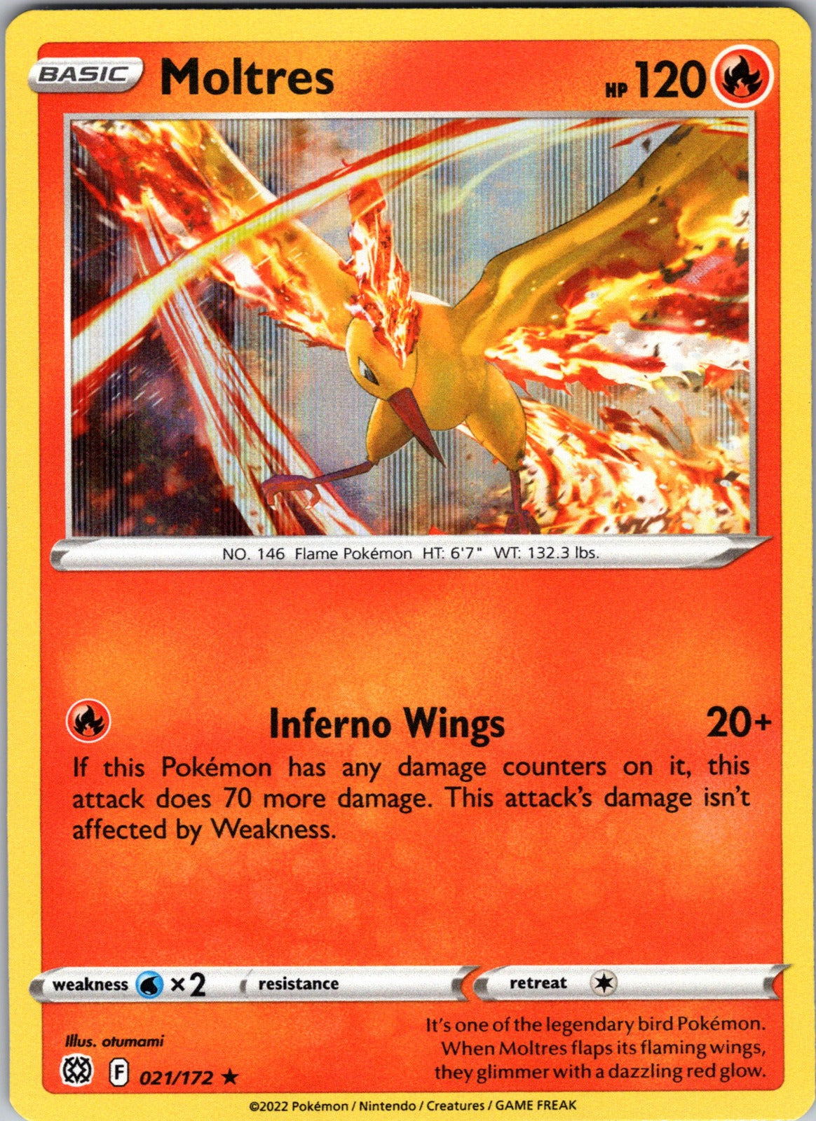 Moltres | 021/172 | SWSH09: Brilliant Stars | Holofoil