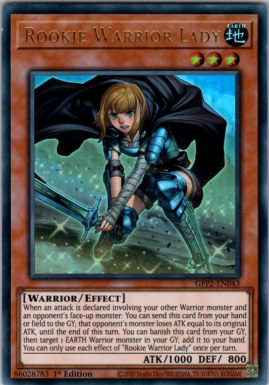 Rookie Warrior Lady 1st Edition Ultra Rare Ghosts From the Past: The 2nd Haunting GFP2-EN043 NM
